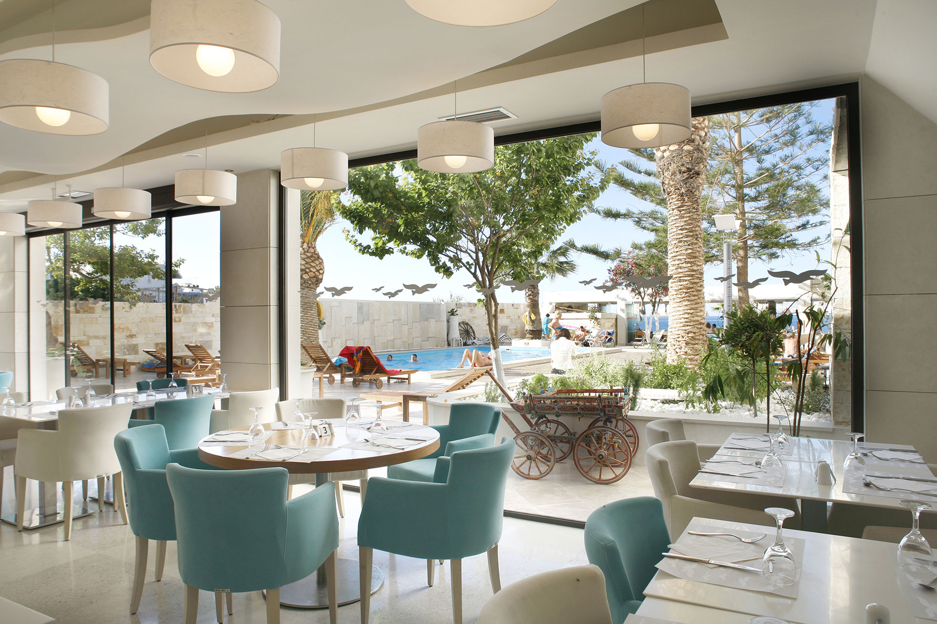 Glaros Beach Hotel Hersonissos Crete Main Restaurant 3
